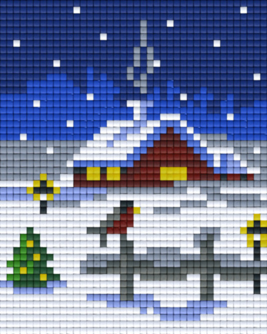 Home For Christmas One [1] Baseplate PixelHobby Mini-mosaic Art Kit image 0
